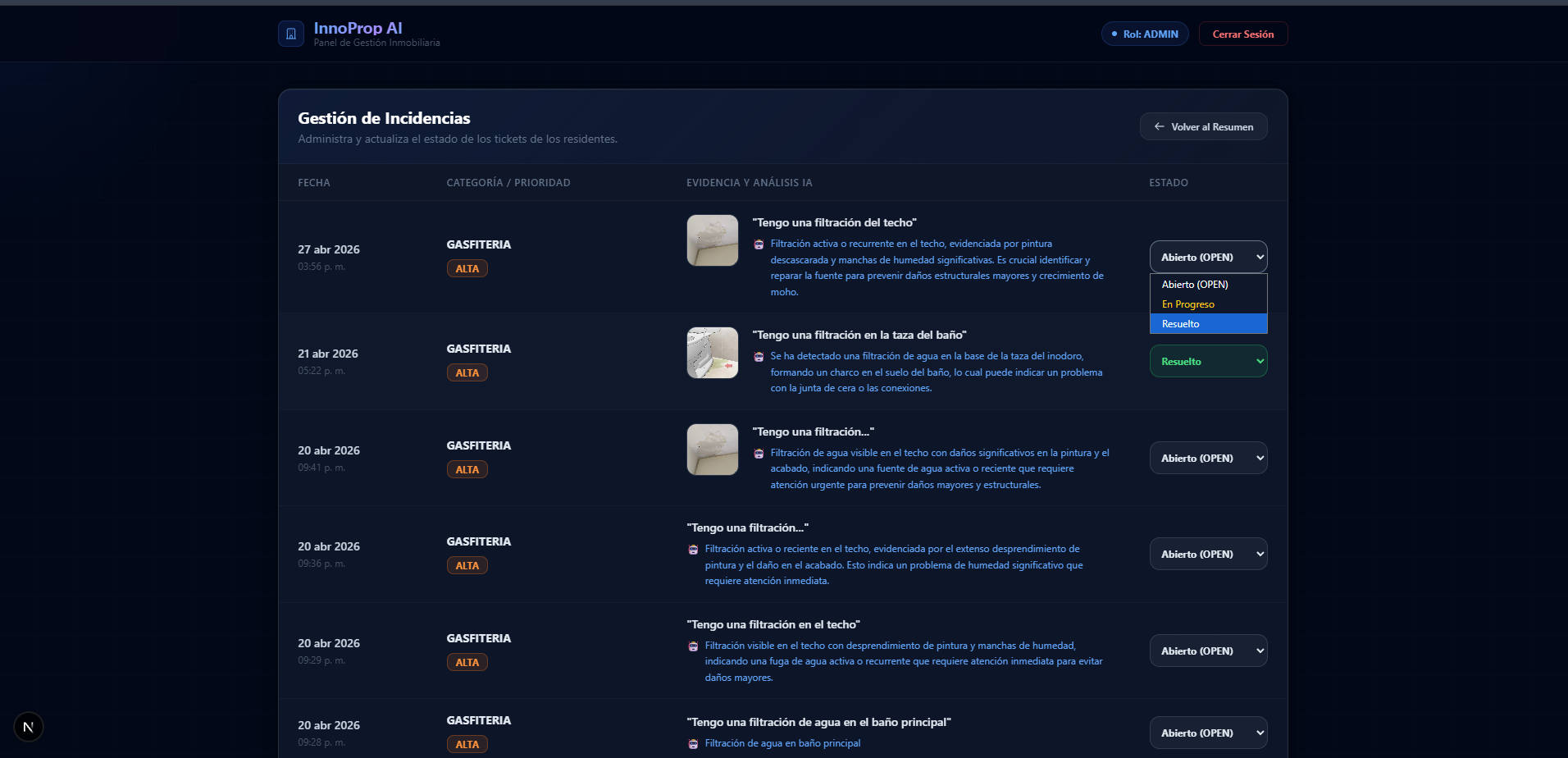 InnoProp AI - Gestión de Tickets
